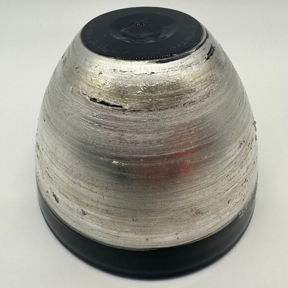 Art Glass Bowl Hand Blown Brehat France Signed Smoke Gray Silver Artsian Made - Picture 3 of 10